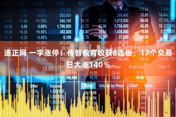 道正网 一字涨停！传智教育收获8连板，17个交易日大涨140％